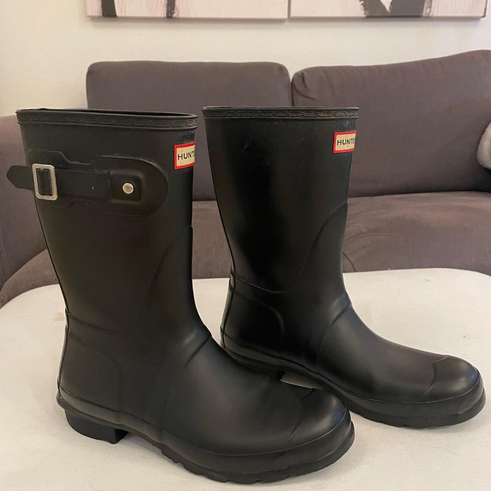 Hunter boots short mid-calf black matte Size 9 Women